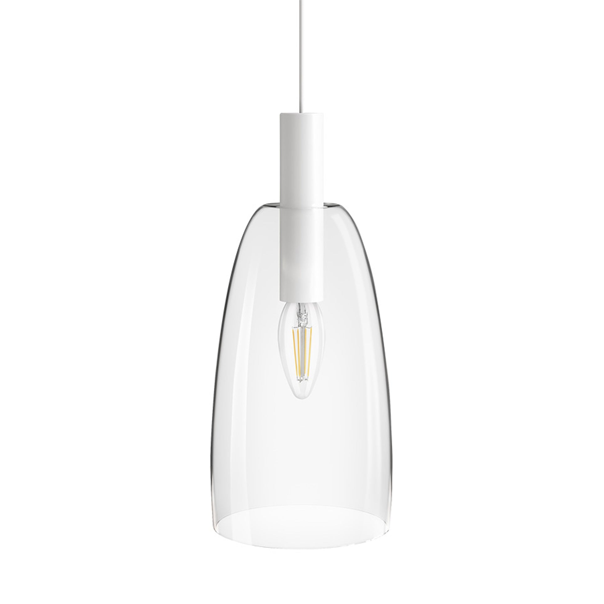 RENDL pendant lamp BELLINI L E14 pendant white clear glass 230V LED E14 15W R13658 2