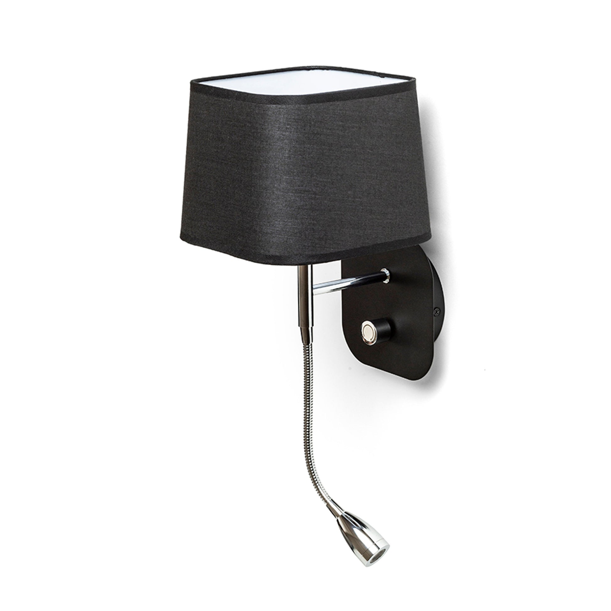 RENDL wall lamp PERTH wall with LED spotlight black/black chrome 230V LED E14 LED 7+3W 30°  3000K R13662 2