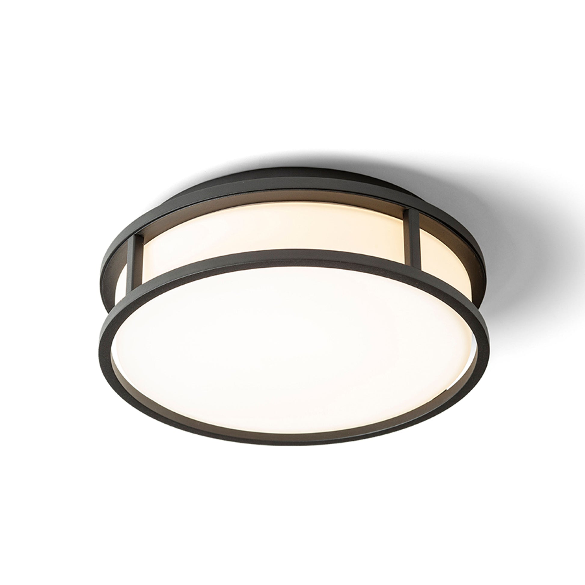 RENDL surface mounted lamp GRANDE LED 25 ceiling  opal-colored glass/black 230V LED 12W IP44  3000K R13677 1