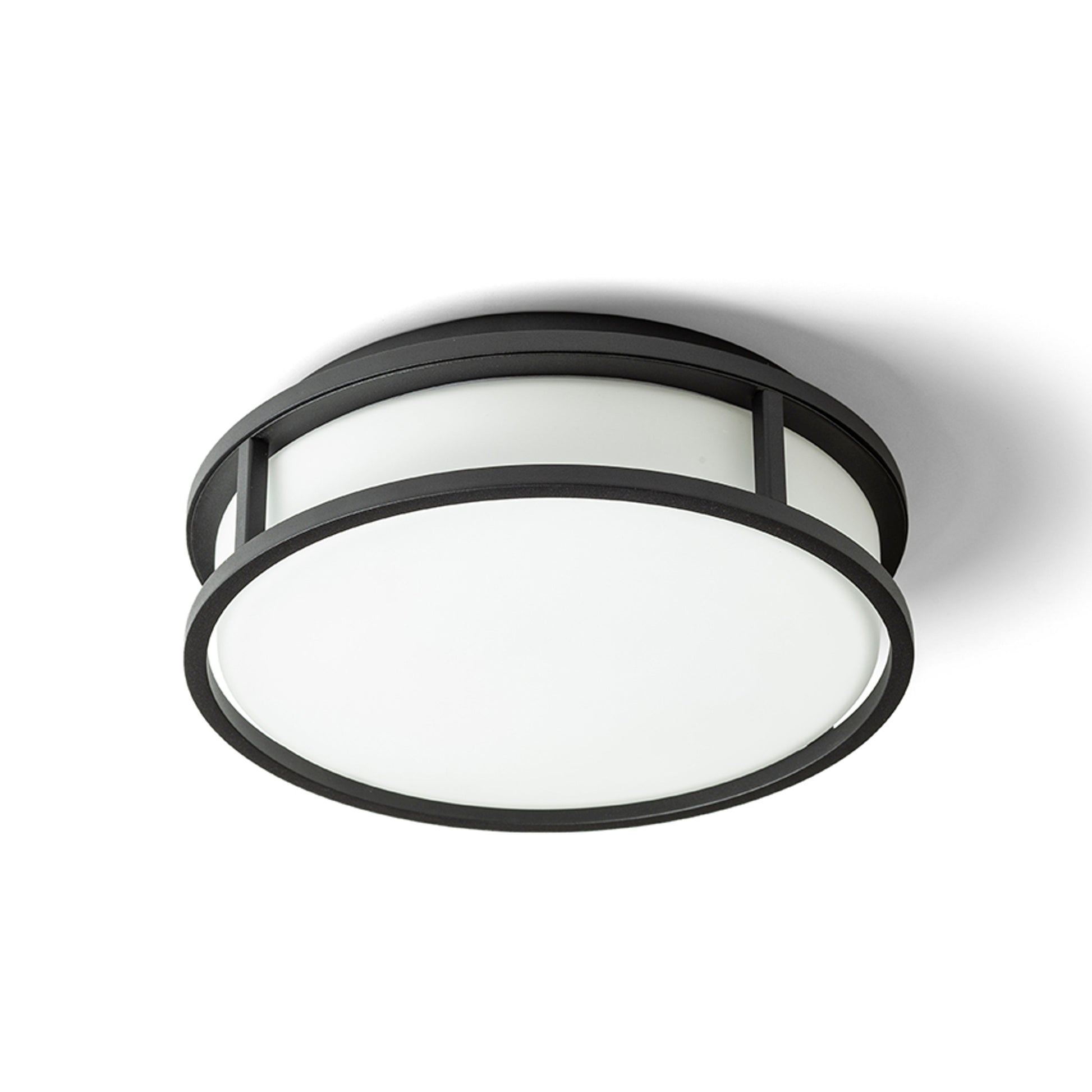 RENDL surface mounted lamp GRANDE LED 25 ceiling  opal-colored glass/black 230V LED 12W IP44  3000K R13677 2
