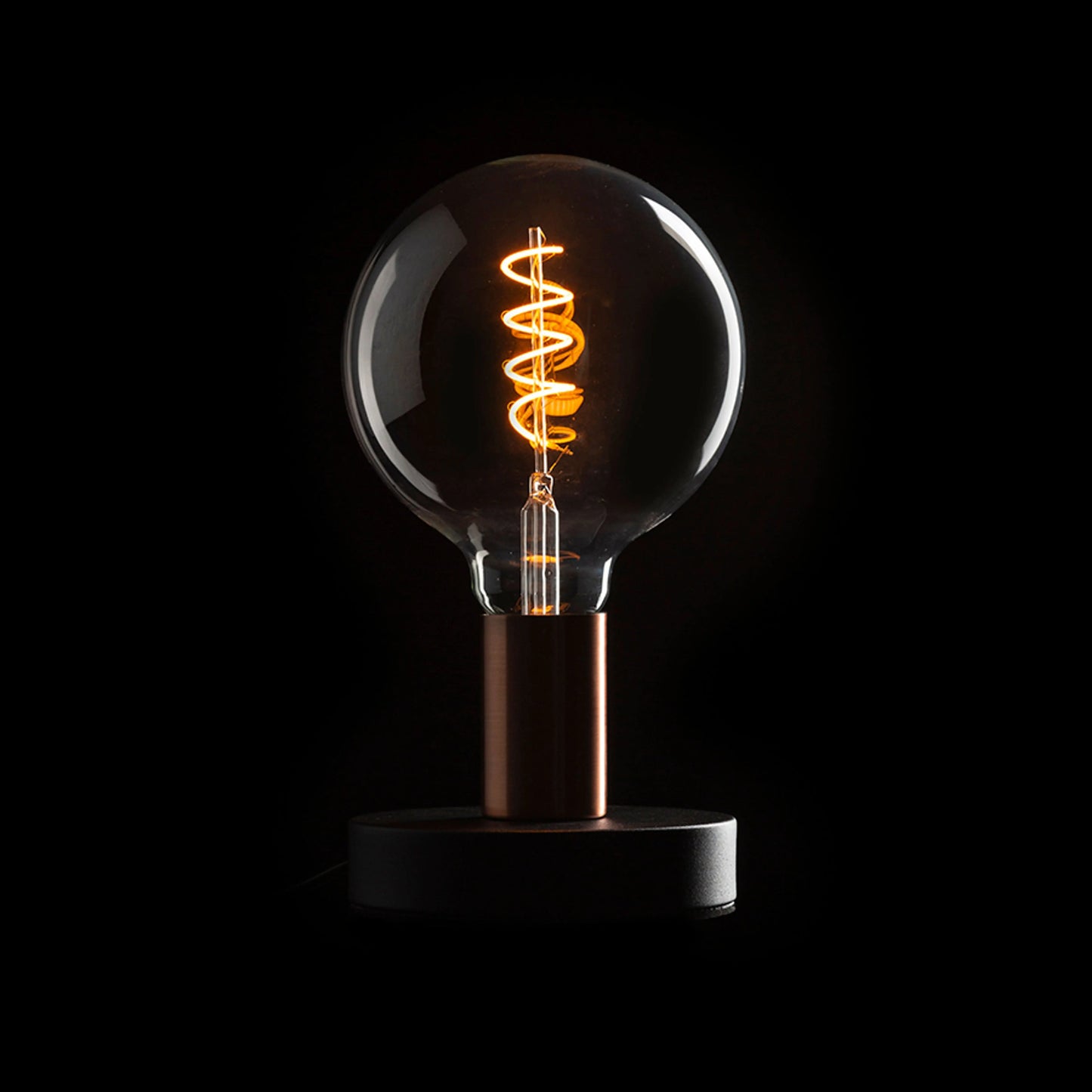 RENDL table lamp ALGOT table black brushed copper 230V LED E27 15W R13907 3