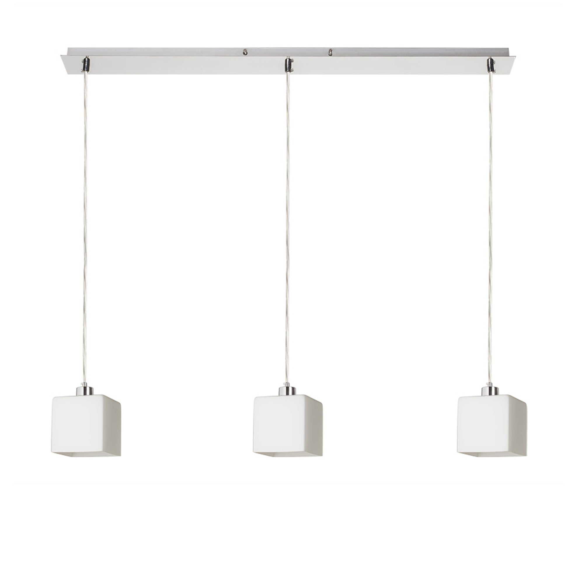 RENDL pendant lamp DADOS III 80 pendant  opal-colored glass/matt nickel 230V LED E27 3x11W R14021 1