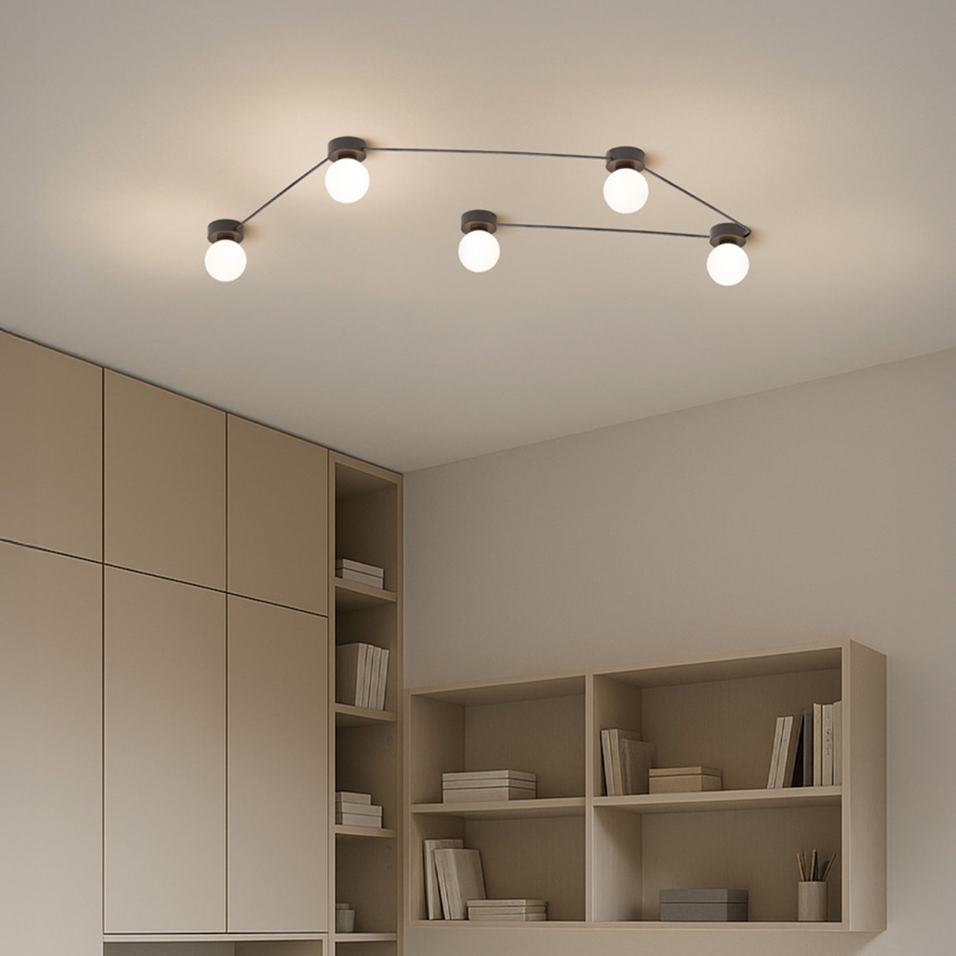 RENDL surface mounted lamp VELA V ceiling black opal-colored glass 230V LED G9 5x6W R14387 2