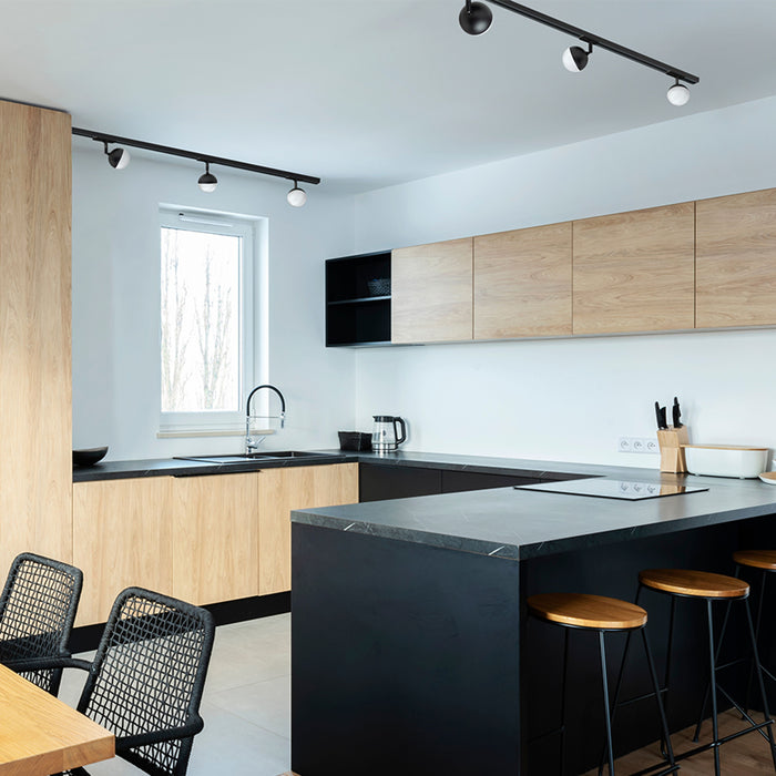 RENDL 1-circuit track system LYRA for 1-circuit tracks black frosted acrylic 230V LED 5W  3000K R14427 2