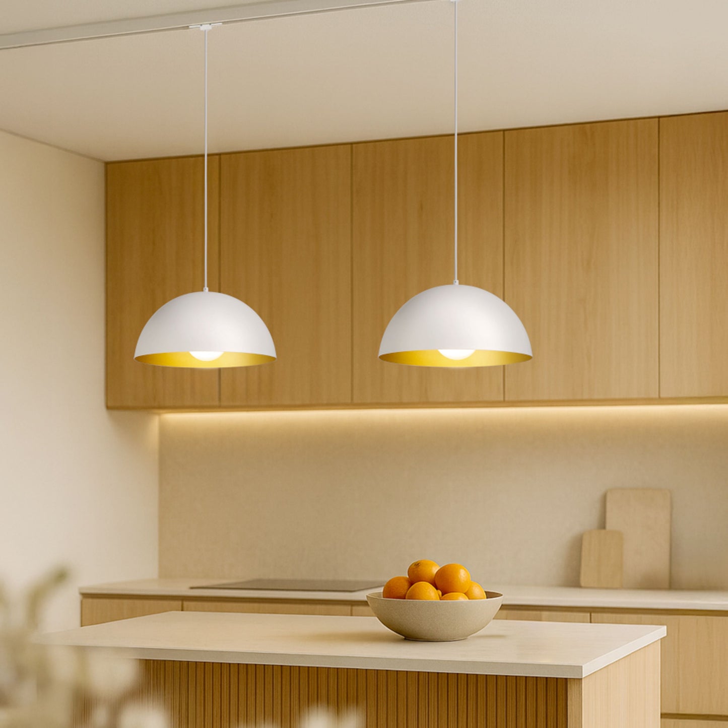 RENDL 3-circuit track system GLADYS 40 for 3-circuit tracks white/gold 230V LED E27 15W R14511 4